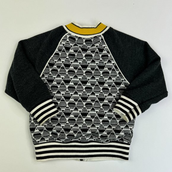 Boy's Genuine Kids OshKosh Geometric Varsity Zip Jacket, 12M‎ - Picture 4 of 5